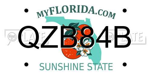 QZB84B Florida License Plate