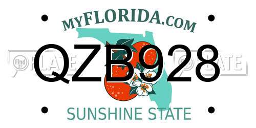 QZB928 Florida License Plate