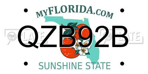 QZB92B Florida License Plate