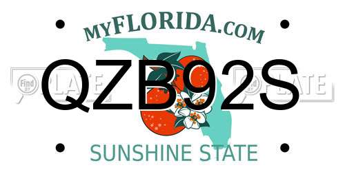 QZB92S Florida License Plate