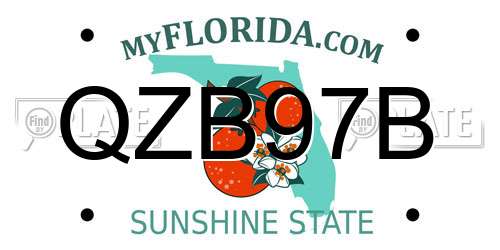 QZB97B Florida License Plate