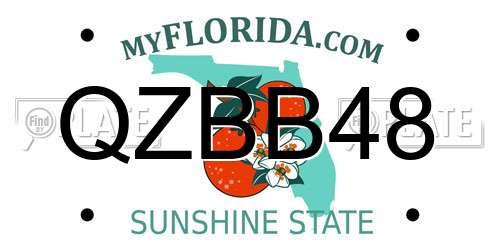 QZBB48 Florida License Plate