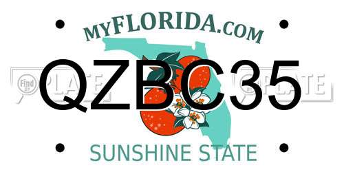 QZBC35 Florida License Plate