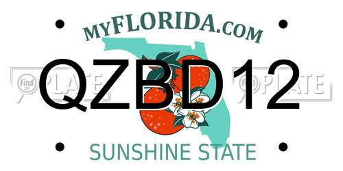 QZBD12 Florida License Plate
