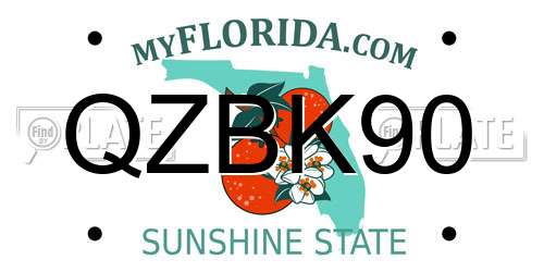 QZBK90 Florida License Plate