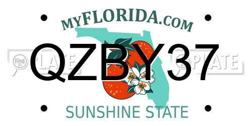 QZBY37 Florida License Plate