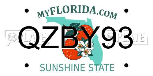 QZBY93 Florida License Plate
