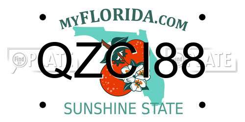 QZCI88 Florida License Plate