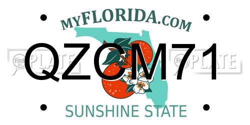 QZCM71 Florida License Plate