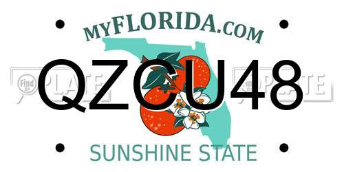 QZCU48 Florida License Plate