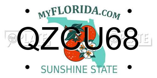 QZCU68 Florida License Plate