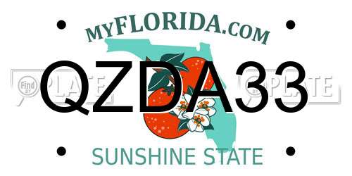 QZDA33 Florida License Plate
