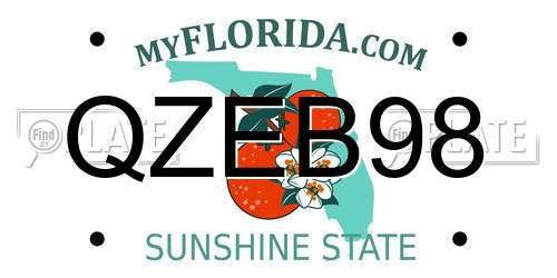 QZEB98 Florida License Plate