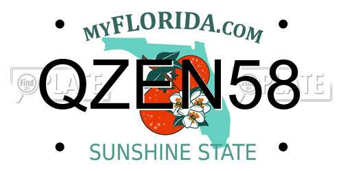 QZEN58 Florida License Plate