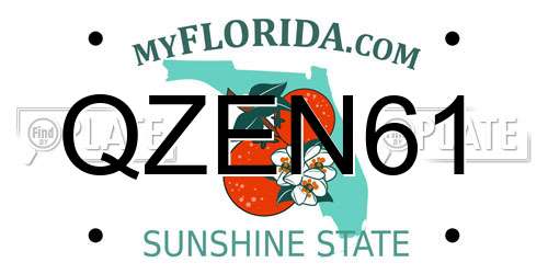 QZEN61 Florida License Plate
