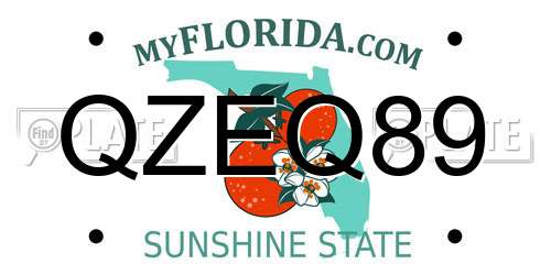 QZEQ89 Florida License Plate