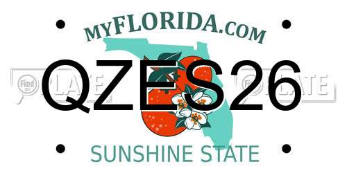 QZES26 Florida License Plate