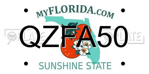 QZFA50 Florida License Plate