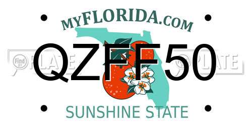 QZFF50 Florida License Plate