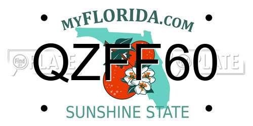 QZFF60 Florida License Plate