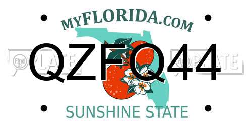 QZFQ44 Florida License Plate