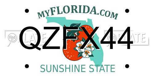 QZFX44 Florida License Plate