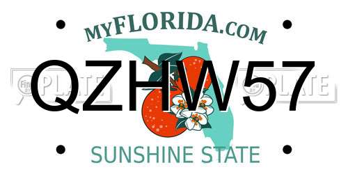 QZHW57 Florida License Plate