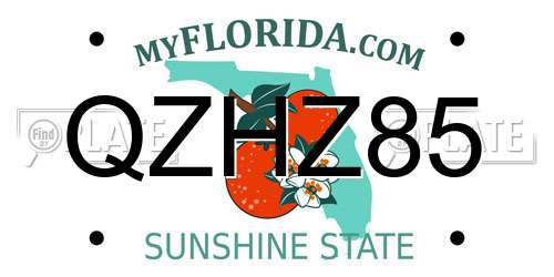 QZHZ85 Florida License Plate