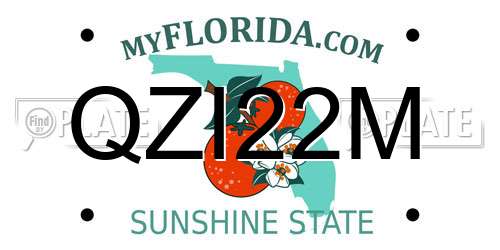 QZI22M Florida License Plate