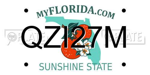 QZI27M Florida License Plate