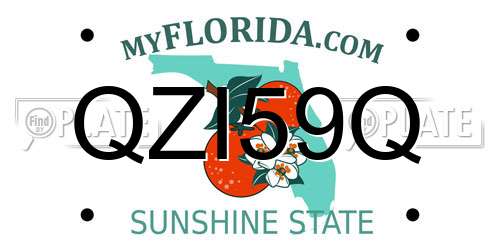 QZI59Q Florida License Plate