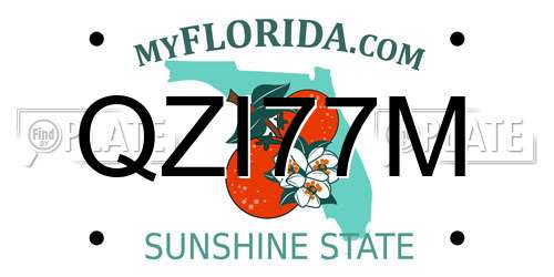 QZI77M Florida License Plate