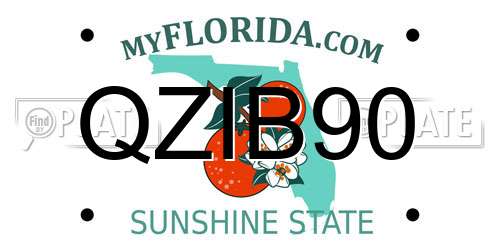 QZIB90 Florida License Plate