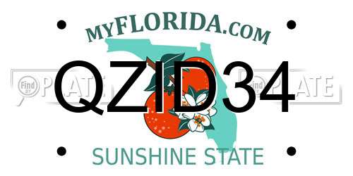 QZID34 Florida License Plate