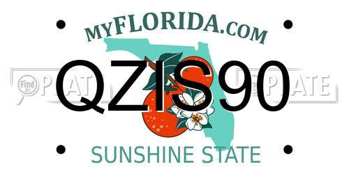 QZIS90 Florida License Plate