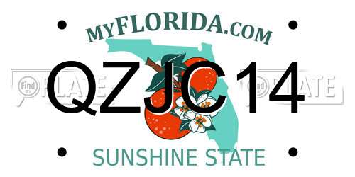 QZJC14 Florida License Plate