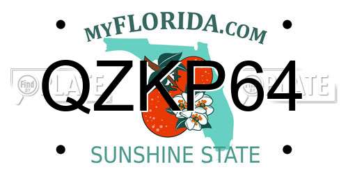 QZKP64 Florida License Plate