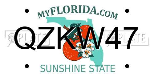 QZKW47 Florida License Plate