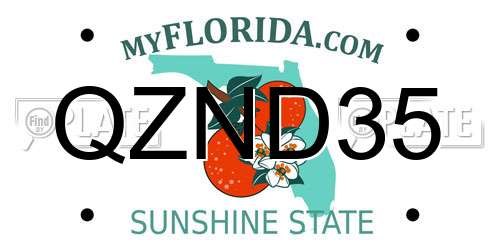 QZND35 Florida License Plate