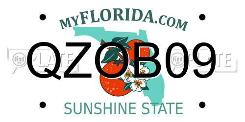 QZOB09 Florida License Plate