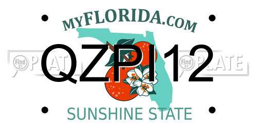 QZPI12 Florida License Plate