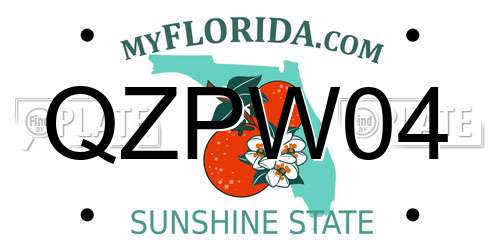 QZPW04 Florida License Plate