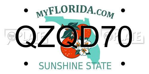 QZQD70 Florida License Plate