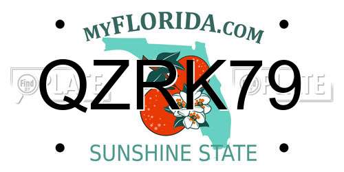 QZRK79 Florida License Plate