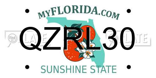 QZRL30 Florida License Plate