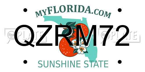 QZRM72 Florida License Plate