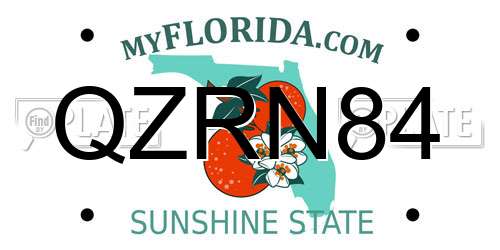 QZRN84 Florida License Plate