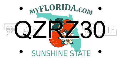 QZRZ30 Florida License Plate