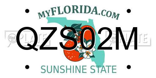 QZS02M Florida License Plate