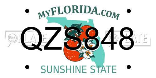 QZS848 Florida License Plate